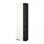 МЕТОД Высок шкаф с полками - под дерево черный, Хэггеби белый, 60x37x200 см