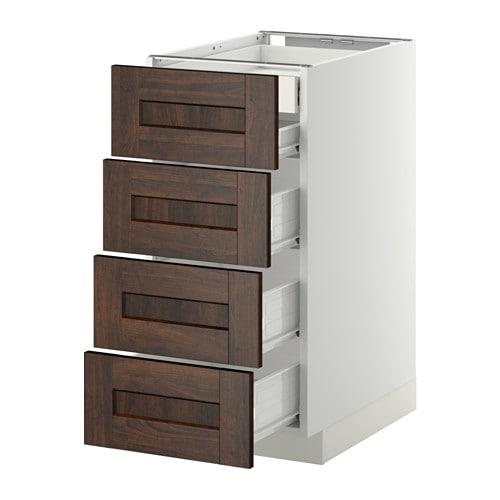 МЕТОД / ФОРВАРА Нплн шк 4фрнт/2нзк/3срд ящ - белый, Эдсерум под дерево коричневый, 40x60 см МЕТОД / ФОРВАРА Нплн шк 4фрнт/2нзк/3срд ящ - белый, Эдсерум под дерево коричневый, 40x60 см