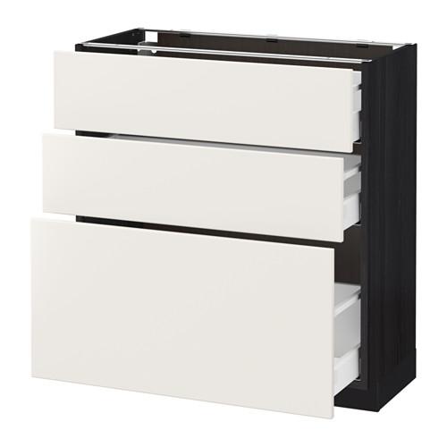 METOD/MAXIMERA напольный шкаф с 3 ящиками цвет алюминия