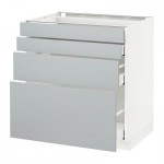 МЕТОД / МАКСИМЕРА Напольн шкаф 4 фронт панели/4 ящика - 80x60 см, Веддинге серый, белый МЕТОД / МАКСИМЕРА Напольн шкаф 4 фронт панели/4 ящика - 80x60 см, Веддинге серый, белый