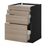 МЕТОД / ФОРВАРА Напольн шкаф 4 фронт панели/4 ящика - 60x60 см, Брокхульт под грецкий орех светло-серый, под дерево черный МЕТОД / ФОРВАРА Напольн шкаф 4 фронт панели/4 ящика - 60x60 см, Брокхульт под грецкий орех светло-серый, под дерево черный