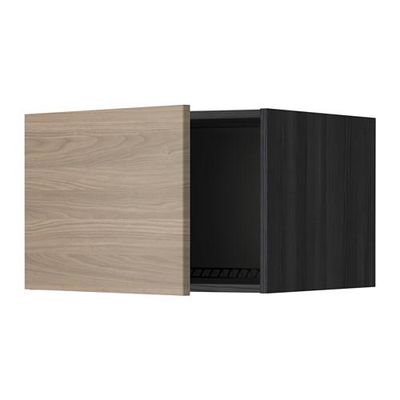 МЕТОД Верх шкаф на холодильн/морозильн - 60x40 см, Брокхульт под грецкий орех светло-серый, под дерево черный