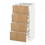 МЕТОД / МАКСИМЕРА Напольн шкаф 4 фронт панели/4 ящика - белый, Экестад дуб, 40x37 см МЕТОД / МАКСИМЕРА Напольн шкаф 4 фронт панели/4 ящика - белый, Экестад дуб, 40x37 см