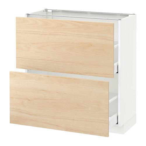 МЕТОД / МАКСИМЕРА Напольный шкаф с 2 ящиками - белый, Аскерсунд под светлый ясень, 80x37 см МЕТОД / МАКСИМЕРА Напольный шкаф с 2 ящиками - белый, Аскерсунд под светлый ясень, 80x37 см