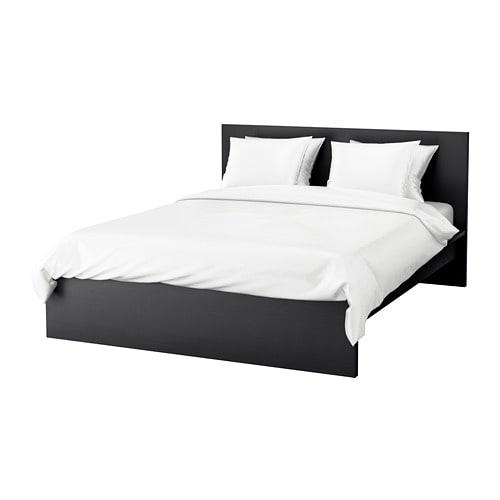МАЛЬМ Каркас кровати, высокий - 160x200 см, Лурой, черно-коричневый