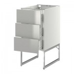 МЕТОД / ФОРВАРА Нплн шк 3 фрнт/3 средн ящика - 40x60x60 см, Гревста нержавеющ сталь, белый МЕТОД / ФОРВАРА Нплн шк 3 фрнт/3 средн ящика - 40x60x60 см, Гревста нержавеющ сталь, белый