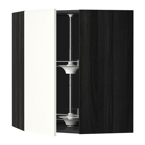 МЕТОД Угл нвсн шкф с вращающ секц - под дерево черный, Хэггеби белый, 68x80 см