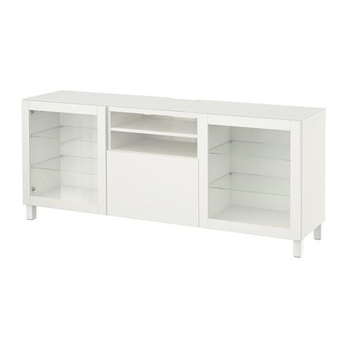 БЕСТО Тумба под ТВ - Лаппвикен/Синдвик белый прозрачное стекло, направляющие ящика, плавно закр БЕСТО Тумба под ТВ - Лаппвикен/Синдвик белый прозрачное стекло, направляющие ящика, плавно закр