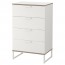 ТРИСИЛ Комод с 4 ящиками - белый/светло-серый