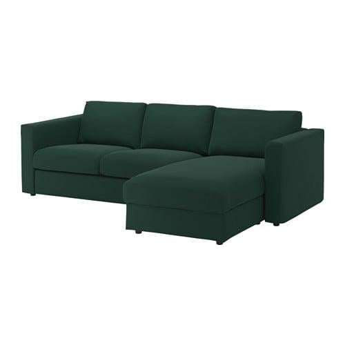 Gunnared Dark Green IKEA VIMLE Cover set for 3 seat sofa with armrests 