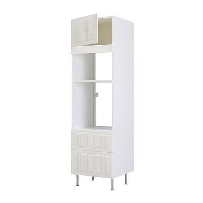 ФАКТУМ Высок шкаф для СВЧ/духов+ящ/дверь - Стот белый с оттенком, 60x211 см