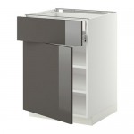 МЕТОД / ФОРВАРА Напольн шкаф двр/фр пнл/плк/2низ ящ - белый, Рингульт глянцевый серый, 60x60 см МЕТОД / ФОРВАРА Напольн шкаф двр/фр пнл/плк/2низ ящ - белый, Рингульт глянцевый серый, 60x60 см