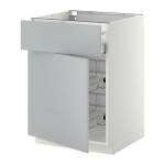 МЕТОД / МАКСИМЕРА Напольн шкаф с пров корз/ящ/дверью - 60x60 см, Веддинге серый, белый МЕТОД / МАКСИМЕРА Напольн шкаф с пров корз/ящ/дверью - 60x60 см, Веддинге серый, белый