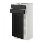 МЕТОД / МАКСИМЕРА Напольный шкаф с дверцей/2 ящиками - 40x37 см, Лаксарби черно-коричневый, белый МЕТОД / МАКСИМЕРА Напольный шкаф с дверцей/2 ящиками - 40x37 см, Лаксарби черно-коричневый, белый