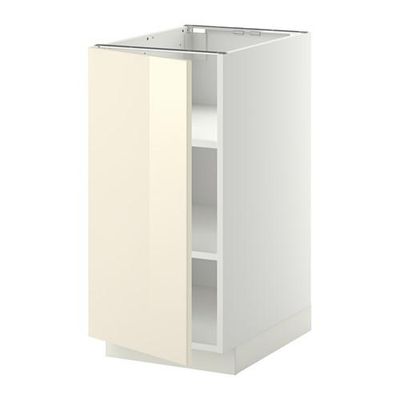 МЕТОД Напольный шкаф с полками - 40x60 см, Рингульт глянцевый кремовый, белый