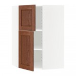 МЕТОД Угловой навесной шкаф+полки/2дверцы - белый, Филипстад коричневый