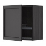 МЕТОД Шкаф навесной с сушкой - под дерево черный, Лерх черная морилка, 60x60 см МЕТОД Шкаф навесной с сушкой - под дерево черный, Лерх черная морилка, 60x60 см
