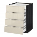 МЕТОД / МАКСИМЕРА Нплн шк 4фрнт/2нзк/3срд ящ - под дерево черный, Воксторп глянцевый светло-бежевый, 60x60 см МЕТОД / МАКСИМЕРА Нплн шк 4фрнт/2нзк/3срд ящ - под дерево черный, Воксторп глянцевый светло-бежевый, 60x60 см