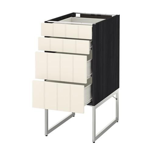 МЕТОД / ФОРВАРА Нплн шк 4 фронт/2 низк/2средн ящ - 40x60x60 см, Хитарп белый с оттенком, под дерево черный МЕТОД / ФОРВАРА Нплн шк 4 фронт/2 низк/2средн ящ - 40x60x60 см, Хитарп белый с оттенком, под дерево черный