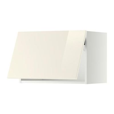 МЕТОД Горизонтальный навесной шкаф - 60x40 см, Рингульт глянцевый кремовый, белый