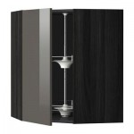 МЕТОД Угл нвсн шкф с вращающ секц - 68x80 см, Рингульт глянцевый серый, под дерево черный МЕТОД Угл нвсн шкф с вращающ секц - 68x80 см, Рингульт глянцевый серый, под дерево черный