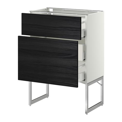 МЕТОД / МАКСИМЕРА Наполн шк 2 фрнт/3 средн ящ - белый, Тингсрид под дерево черный, 60x37x60 см