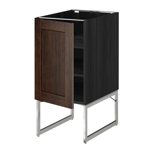 МЕТОД Напольный шкаф с полками - под дерево черный, Эдсерум под дерево коричневый, 40x60x60 см МЕТОД Напольный шкаф с полками - под дерево черный, Эдсерум под дерево коричневый, 40x60x60 см