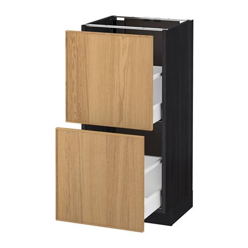 МЕТОД / МАКСИМЕРА Напольный шкаф с 2 ящиками - под дерево черный, Экестад дуб, 40x37 см МЕТОД / МАКСИМЕРА Напольный шкаф с 2 ящиками - под дерево черный, Экестад дуб, 40x37 см
