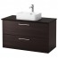 ГОДМОРГОН/ТОЛКЕН / ХОРВИК Шкаф со столешницей 45x32 раковина - антрацит, черно-коричневый