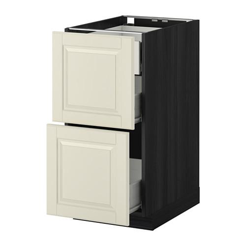 МЕТОД / ФОРВАРА Наполн шк 2 фрнт/3 средн ящ - под дерево черный, Будбин белый с оттенком, 40x60 см