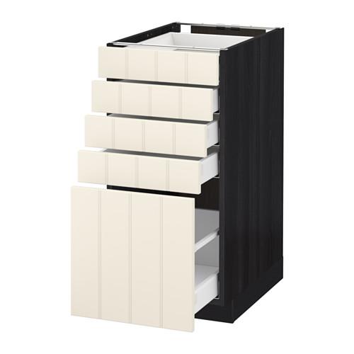 МЕТОД / МАКСИМЕРА Напольный шкаф с 5 ящиками - под дерево черный, Хитарп белый с оттенком, 40x60 см МЕТОД / МАКСИМЕРА Напольный шкаф с 5 ящиками - под дерево черный, Хитарп белый с оттенком, 40x60 см