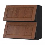 МЕТОД Навесной шкаф/2 дверцы, горизонтал - под дерево черный, Филипстад коричневый, 80x80 см МЕТОД Навесной шкаф/2 дверцы, горизонтал - под дерево черный, Филипстад коричневый, 80x80 см