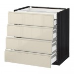 МЕТОД / МАКСИМЕРА Нплн шк 4фрнт/2нзк/3срд ящ - под дерево черный, Воксторп глянцевый светло-бежевый, 80x60 см МЕТОД / МАКСИМЕРА Нплн шк 4фрнт/2нзк/3срд ящ - под дерево черный, Воксторп глянцевый светло-бежевый, 80x60 см