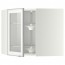МЕТОД Углов навесн шк с врщ скц/сткл дв - белый, Ютис матовое стекло/алюминий, 68x60 см