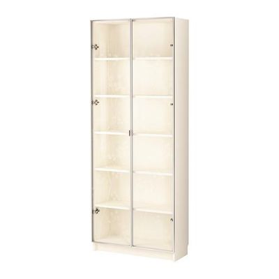 Billy Valby Bookcase With Glass, Billy Bookcase With Glass Doors White