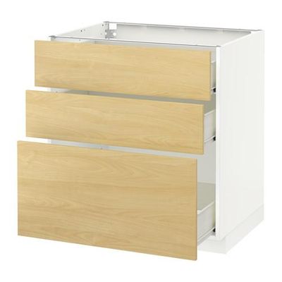 МЕТОД / ФОРВАРА Напольный шкаф с 3 ящиками - 80x60 см, Тингсрид под березу, белый МЕТОД / ФОРВАРА Напольный шкаф с 3 ящиками - 80x60 см, Тингсрид под березу, белый