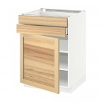 МЕТОД / МАКСИМЕРА Напольный шкаф с дверцей/2 ящиками - белый, Торхэмн естественный ясень, 60x60 см МЕТОД / МАКСИМЕРА Напольный шкаф с дверцей/2 ящиками - белый, Торхэмн естественный ясень, 60x60 см