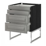 МЕТОД / ФОРВАРА Нплн шк 4 фронт/2 низк/2средн ящ - 60x60x60 см, Будбин серый, под дерево черный МЕТОД / ФОРВАРА Нплн шк 4 фронт/2 низк/2средн ящ - 60x60x60 см, Будбин серый, под дерево черный