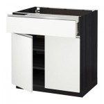 МЕТОД / ФОРВАРА Напольный шкаф+ящик/2дверцы - 80x60 см, Нодста белый/алюминий, под дерево черный МЕТОД / ФОРВАРА Напольный шкаф+ящик/2дверцы - 80x60 см, Нодста белый/алюминий, под дерево черный