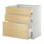 МЕТОД / ФОРВАРА Напольн шкаф 3фрнт пнл/2низк/1ср ящ - белый, Тингсрид под березу, 80x60 см МЕТОД / ФОРВАРА Напольн шкаф 3фрнт пнл/2низк/1ср ящ - белый, Тингсрид под березу, 80x60 см