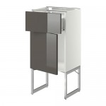 МЕТОД / ФОРВАРА Напольный шкаф с ящиком/дверью - 40x37x60 см, Рингульт глянцевый серый, белый МЕТОД / ФОРВАРА Напольный шкаф с ящиком/дверью - 40x37x60 см, Рингульт глянцевый серый, белый