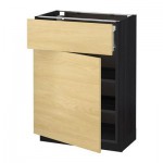 МЕТОД / ФОРВАРА Напольный шкаф с ящиком/дверью - 60x37 см, Тингсрид под березу, под дерево черный МЕТОД / ФОРВАРА Напольный шкаф с ящиком/дверью - 60x37 см, Тингсрид под березу, под дерево черный