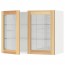 МЕТОД Навесной шкаф с полками/2 стекл дв - белый, Торхэмн естественный ясень, 80x60 см