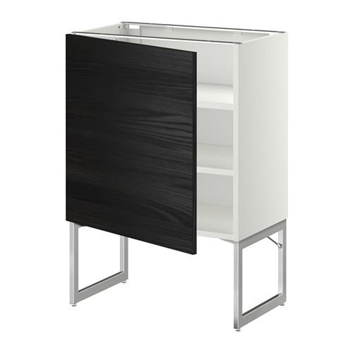 МЕТОД Напольный шкаф с полками - белый, Тингсрид под дерево черный, 60x37x60 см МЕТОД Напольный шкаф с полками - белый, Тингсрид под дерево черный, 60x37x60 см