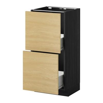 МЕТОД / ФОРВАРА Напольный шкаф с 2 ящиками - 40x37 см, Тингсрид под березу, под дерево черный МЕТОД / ФОРВАРА Напольный шкаф с 2 ящиками - 40x37 см, Тингсрид под березу, под дерево черный