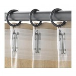 СИРЛИГ Гардин кольцо с зажимом и крючком - серебристый