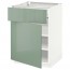 МЕТОД / ФОРВАРА Напольный шкаф с ящиком/дверью - белый, Калларп глянцевый светло-зеленый, 60x60 см