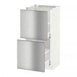 МЕТОД / МАКСИМЕРА Напольный шкаф с 2 ящиками - белый, Гревста нержавеющ сталь, 40x37 см МЕТОД / МАКСИМЕРА Напольный шкаф с 2 ящиками - белый, Гревста нержавеющ сталь, 40x37 см