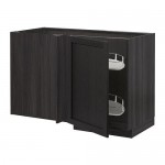 МЕТОД Угловой напол шкаф с выдвижн секц - под дерево черный, Лерх черная морилка МЕТОД Угловой напол шкаф с выдвижн секц - под дерево черный, Лерх черная морилка