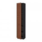 МЕТОД Высок шкаф с полками - под дерево черный, Филипстад коричневый, 40x37x200 см